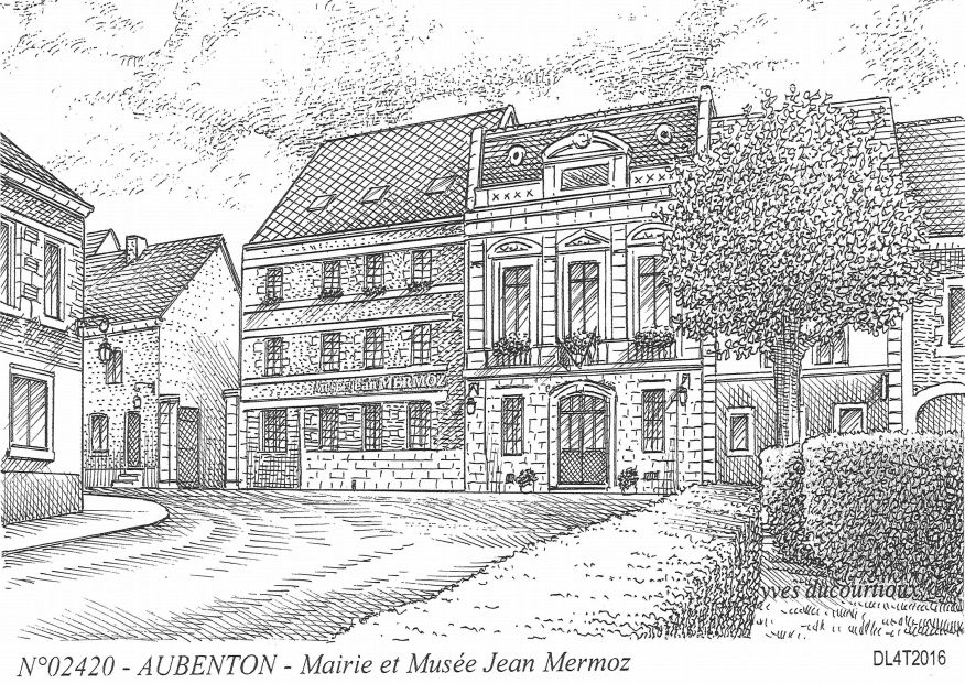 N 02420 - AUBENTON - mairie et muse jean mermoz