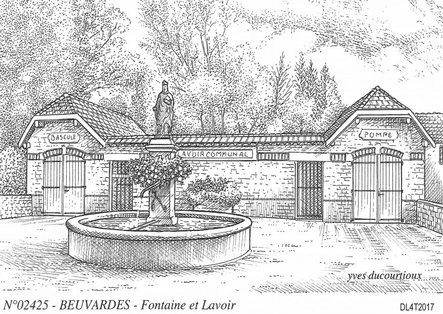 N 02425 - BEUVARDES - fontaine et lavoir