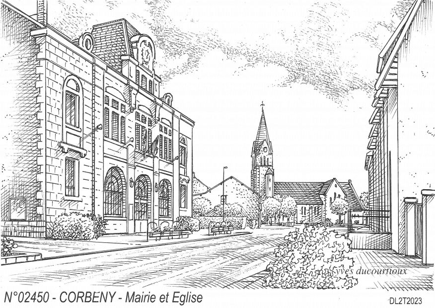 N 02450 - CORBENY - mairie et glise