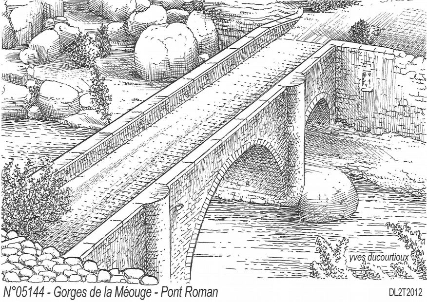 N 05144 - CHATEAUNEUF DE CHABRE - gorges de la mouge pont roman