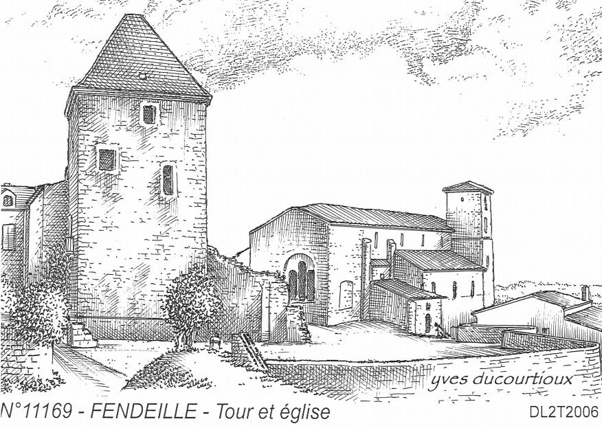 N 11169 - FENDEILLE - tour et �glise
