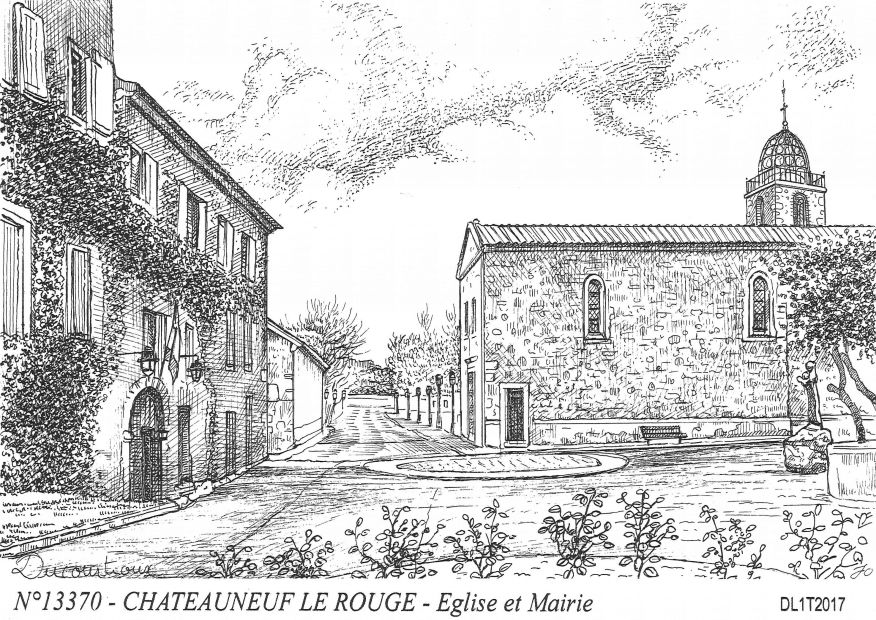 N 13370 - CHATEAUNEUF LE ROUGE - �glise et mairie
