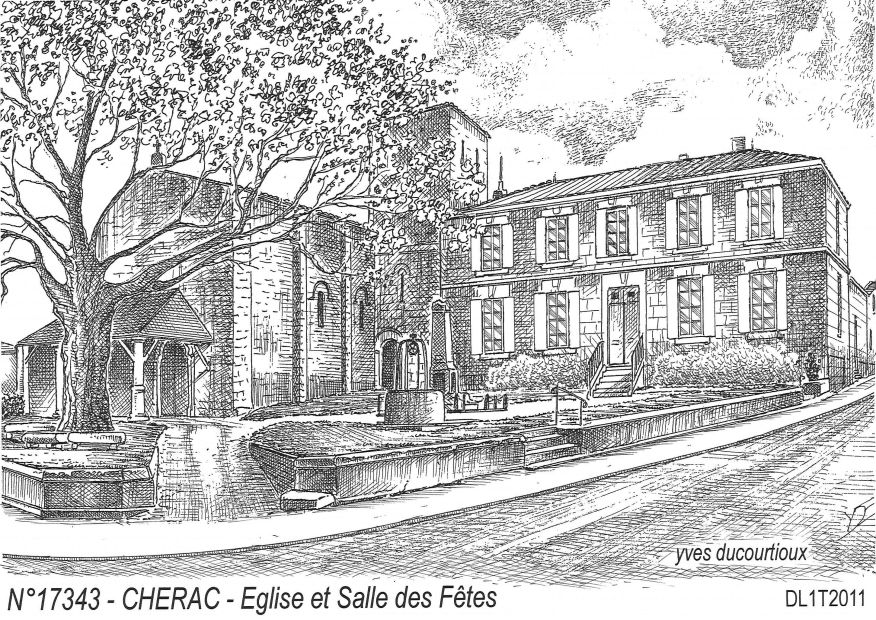 N 17343 - CHERAC - �glise et salle des f�tes