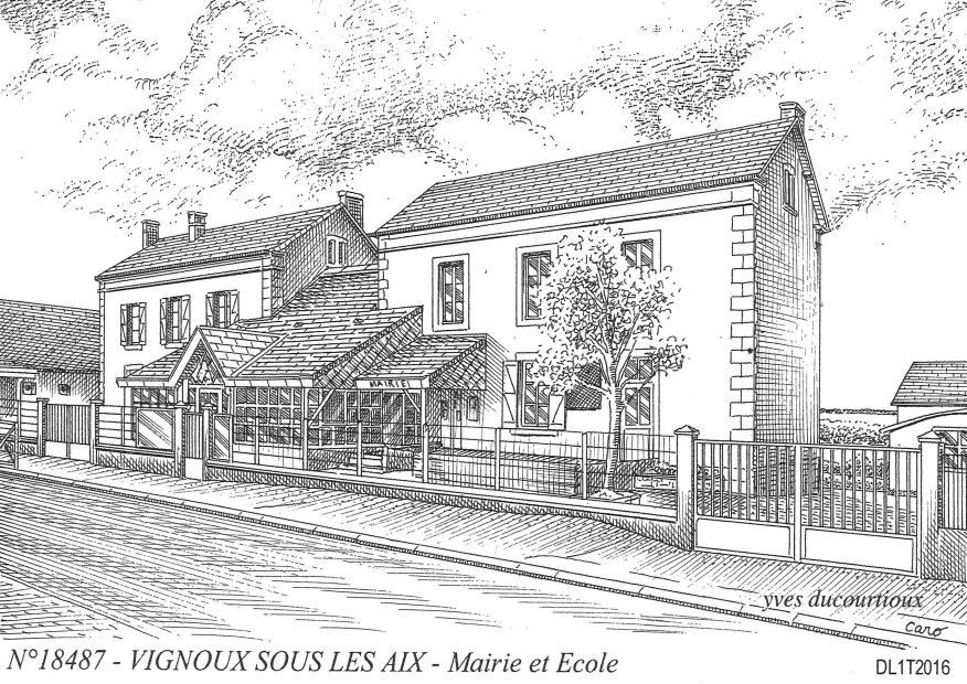 N 18487 - VIGNOUX SOUS LES AIX - mairie et cole