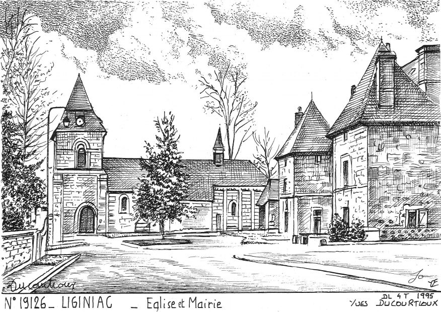 N 19126 - LIGINIAC - �glise et mairie