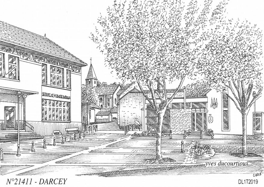 N 21411 - DARCEY - vue (mairie)