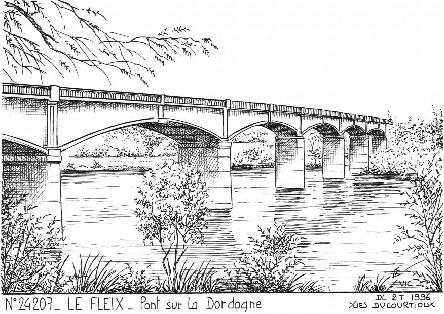 N 24207 - LE FLEIX - pont sur la dordogne