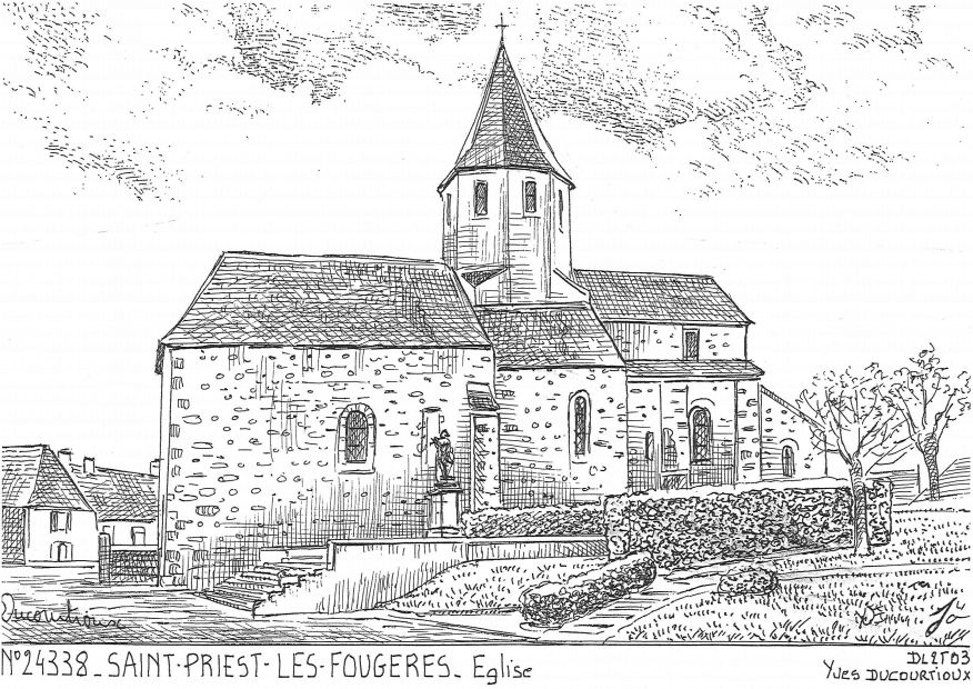N 24338 - ST PRIEST LES FOUGERES - �glise