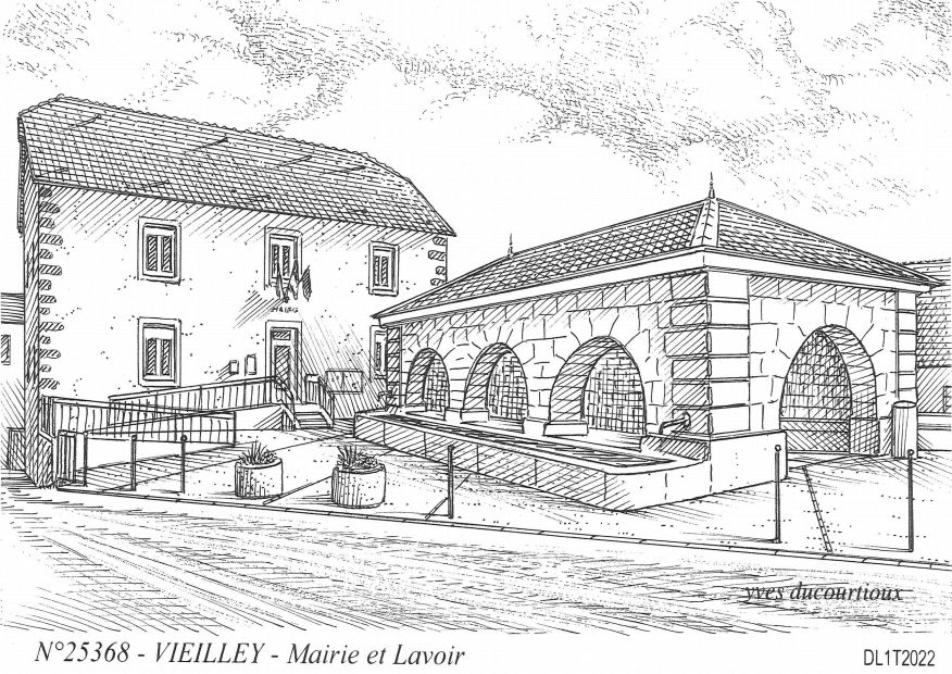 N 25368 - VIEILLEY - mairie et lavoir