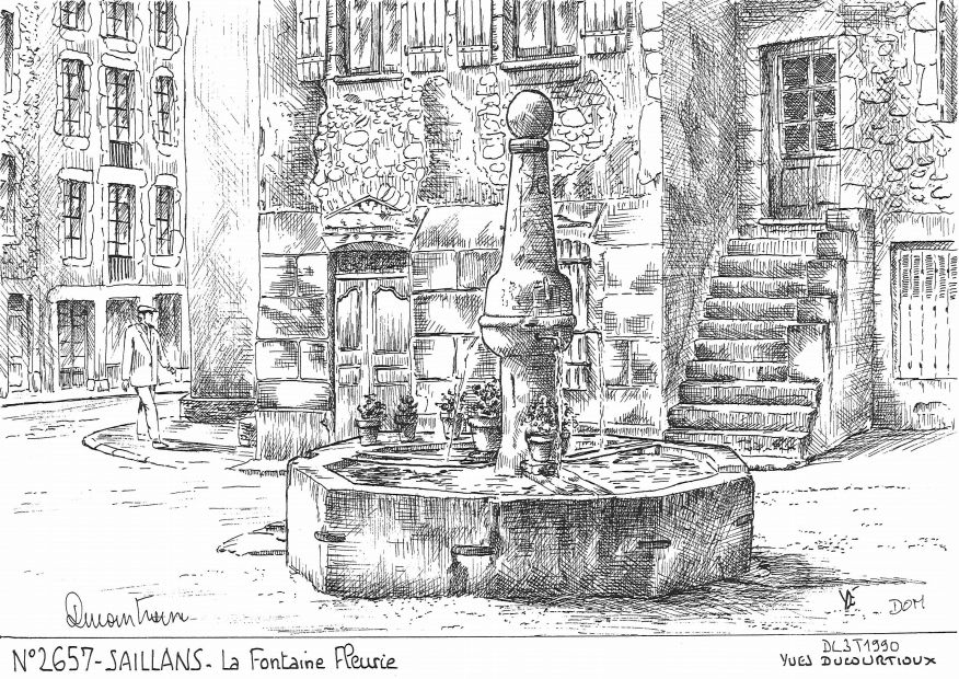 N 26057 - SAILLANS - la fontaine fleurie