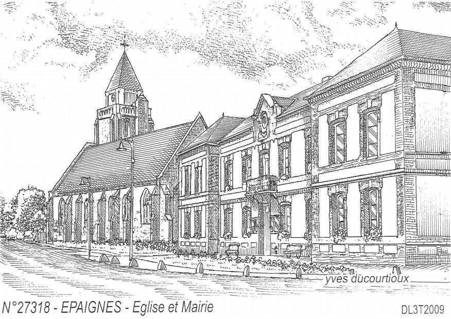 N 27318 - EPAIGNES - �glise et mairie