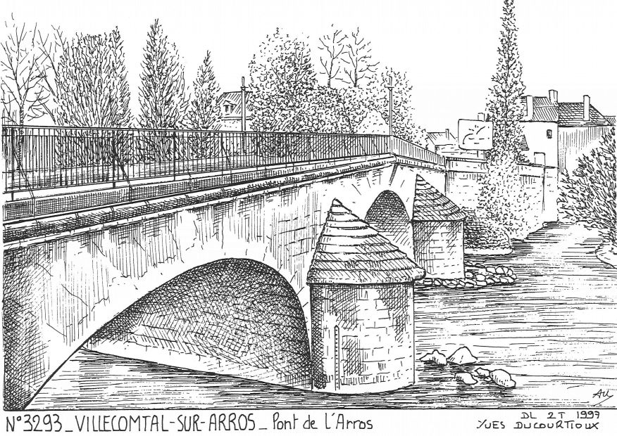 N 32093 - VILLECOMTAL SUR ARROS - pont de l arros