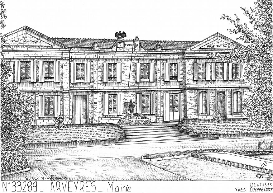 N 33289 - ARVEYRES - mairie