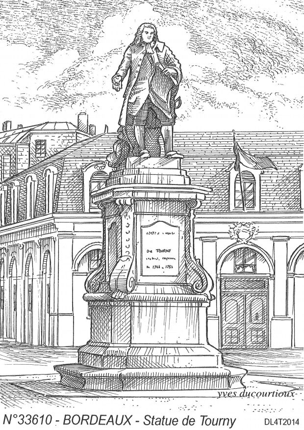 N 33610 - BORDEAUX - statue de tourny