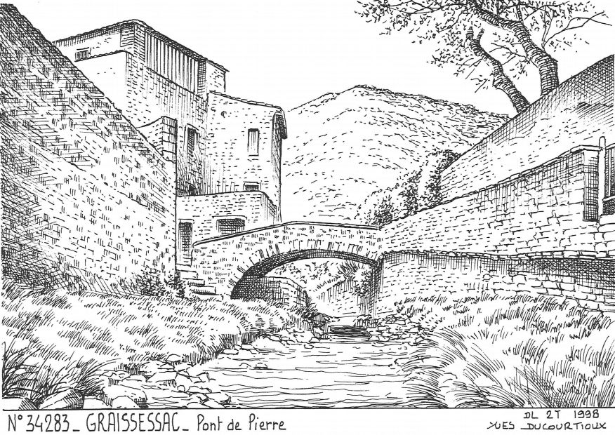 N 34283 - GRAISSESSAC - pont de pierre