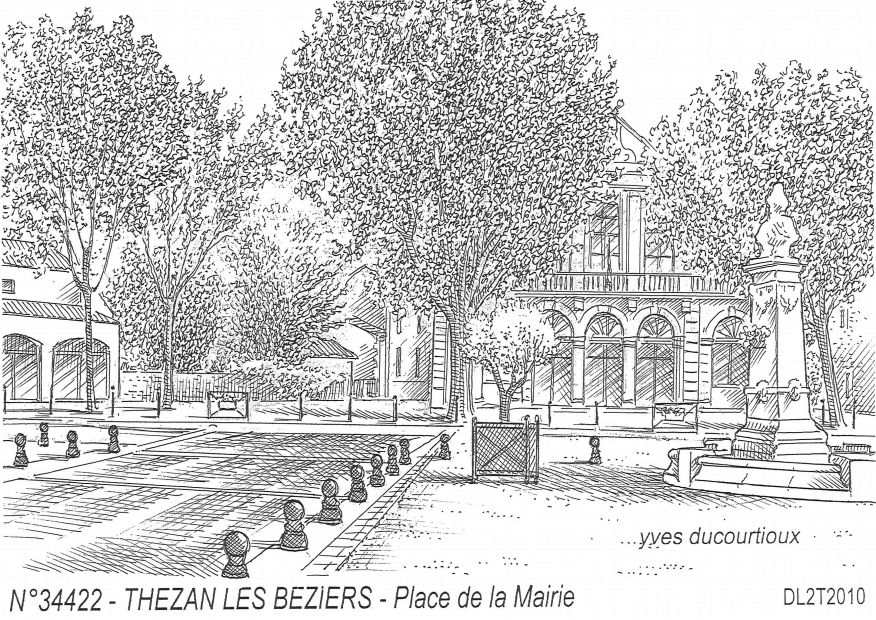 N 34422 - THEZAN LES BEZIERS - place de la mairie