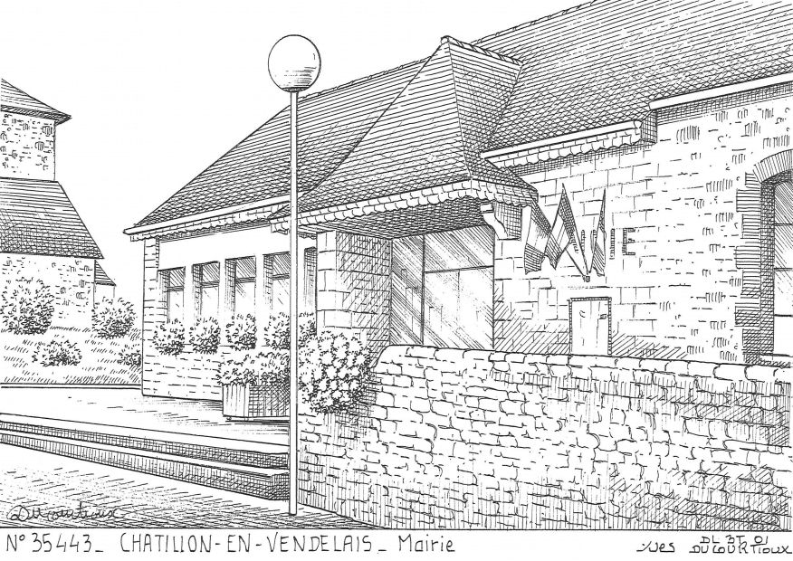 N 35443 - CHATILLON EN VENDELAIS - mairie
