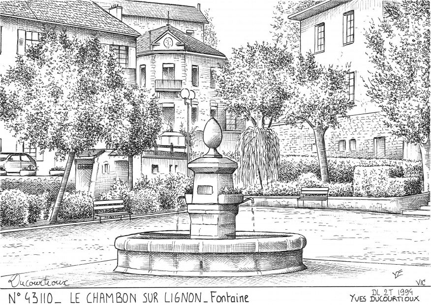 N 43110 - LE CHAMBON SUR LIGNON - fontaine