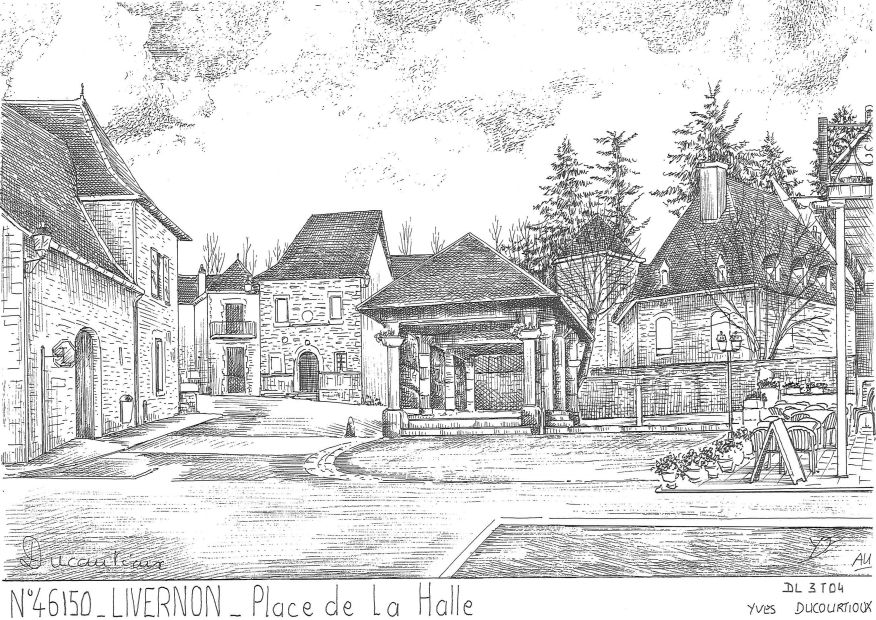 N 46150 - LIVERNON - place de la halle