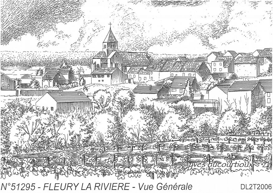 N 51295 - FLEURY LA RIVIERE - vue g�n�rale