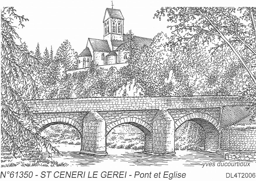 N 61350 - ST CENERI LE GEREI - pont et �glise