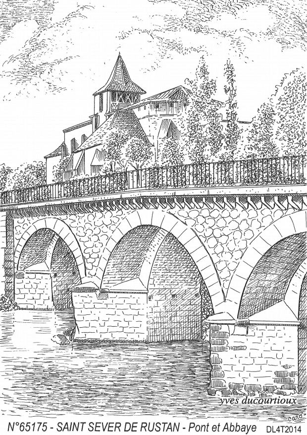 N 65175 - ST SEVER DE RUSTAN - pont et abbaye