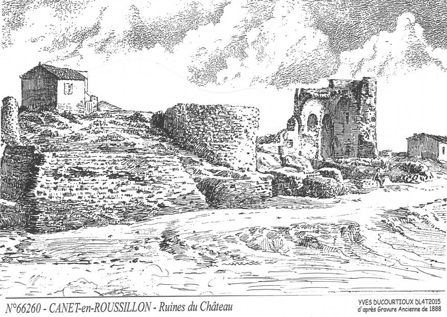 N 66260 - CANET EN ROUSSILLON - ruines du chteau <span class=