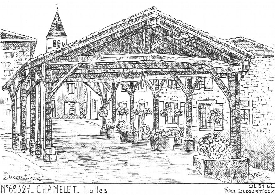 N 69387 - CHAMELET - halles