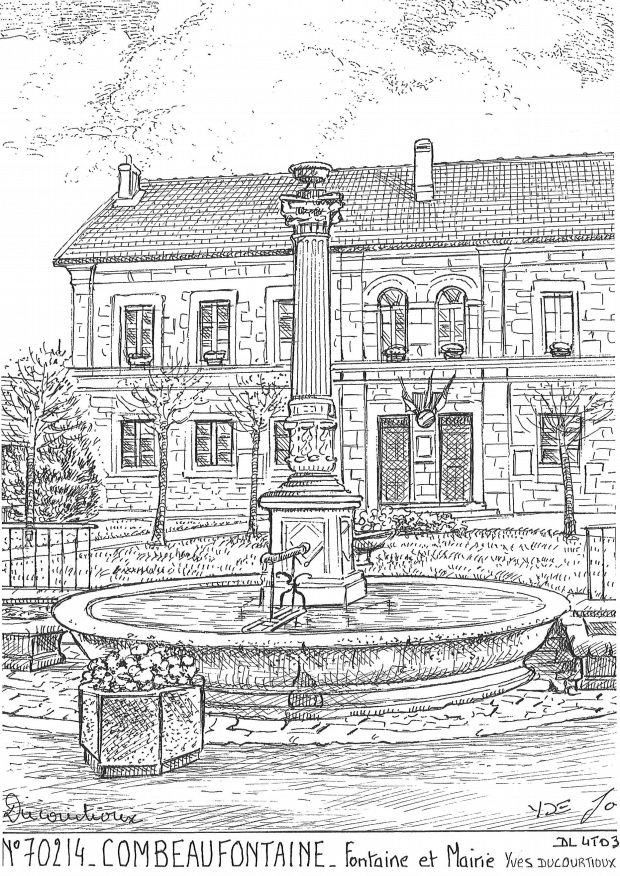 N 70214 - COMBEAUFONTAINE - fontaine et mairie