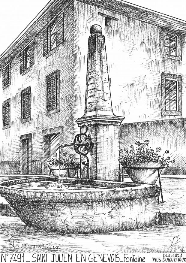 N 74091 - ST JULIEN EN GENEVOIS - fontaine