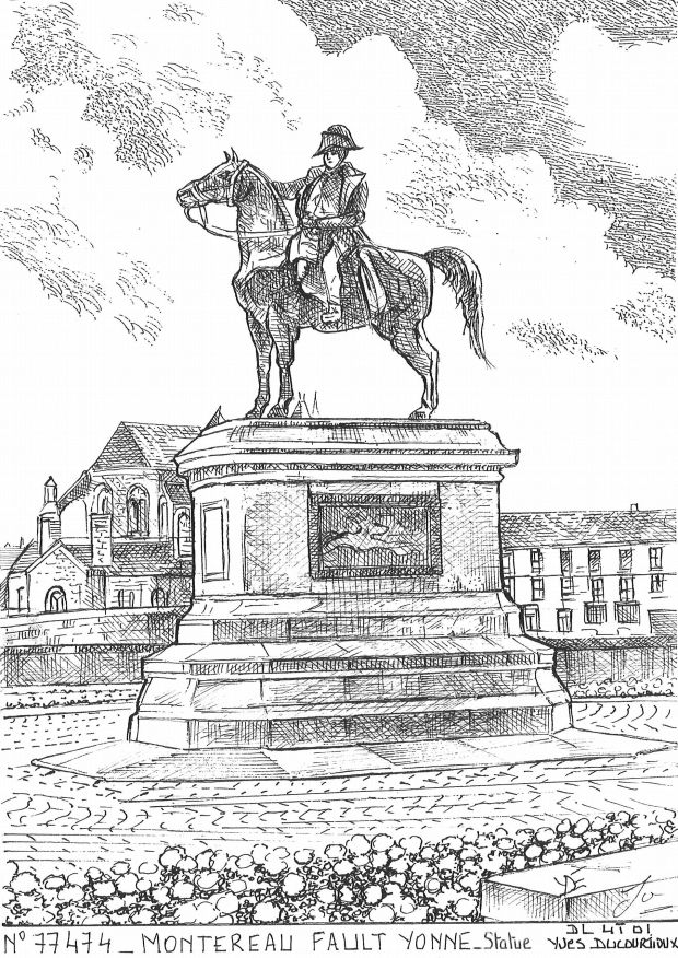 N 77474 - MONTEREAU FAULT YONNE - statue