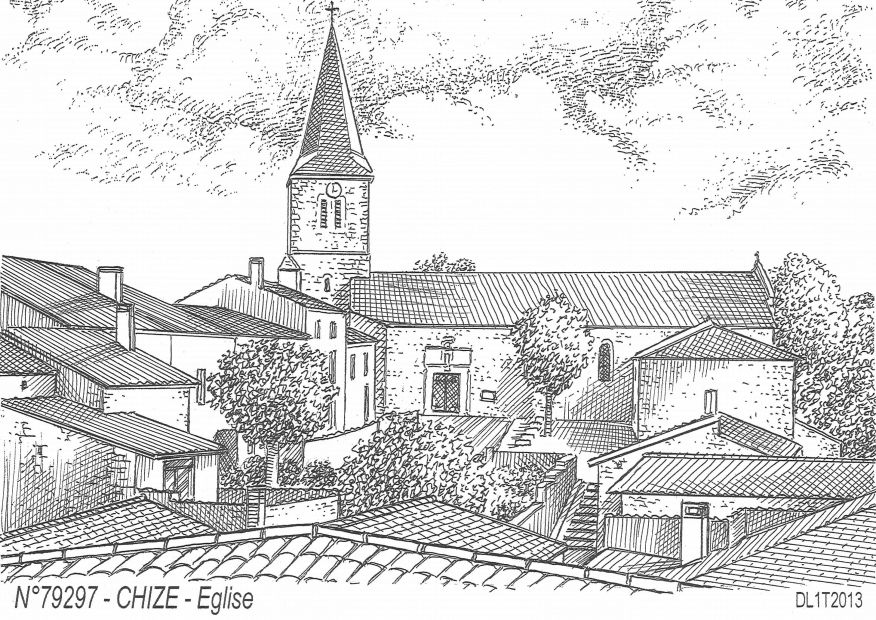 N 79297 - CHIZE - glise