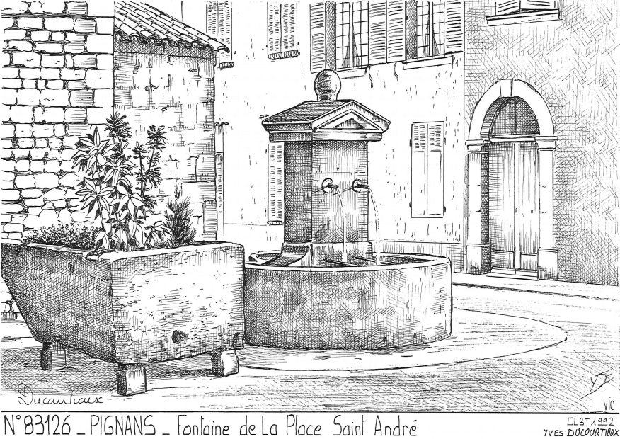 N 83126 - PIGNANS - fontaine de la place st andr�