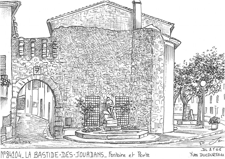 N 84204 - LA BASTIDE DES JOURDANS - fontaine et porte