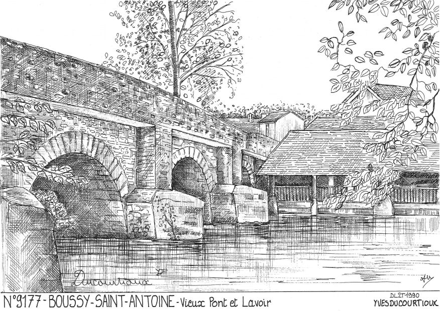 N 91077 - BOUSSY ST ANTOINE - vieux pont et lavoir