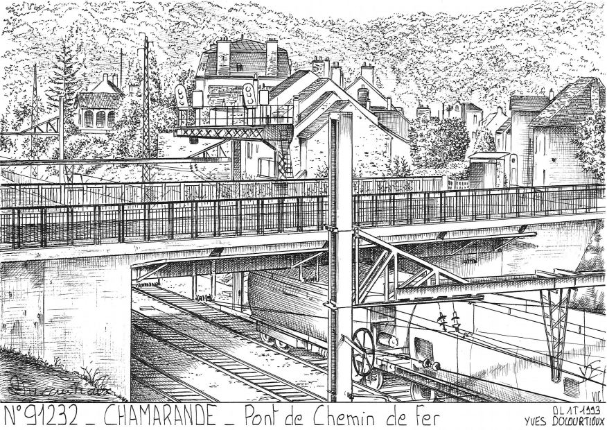 N 91232 - CHAMARANDE - pont de chemin de fer