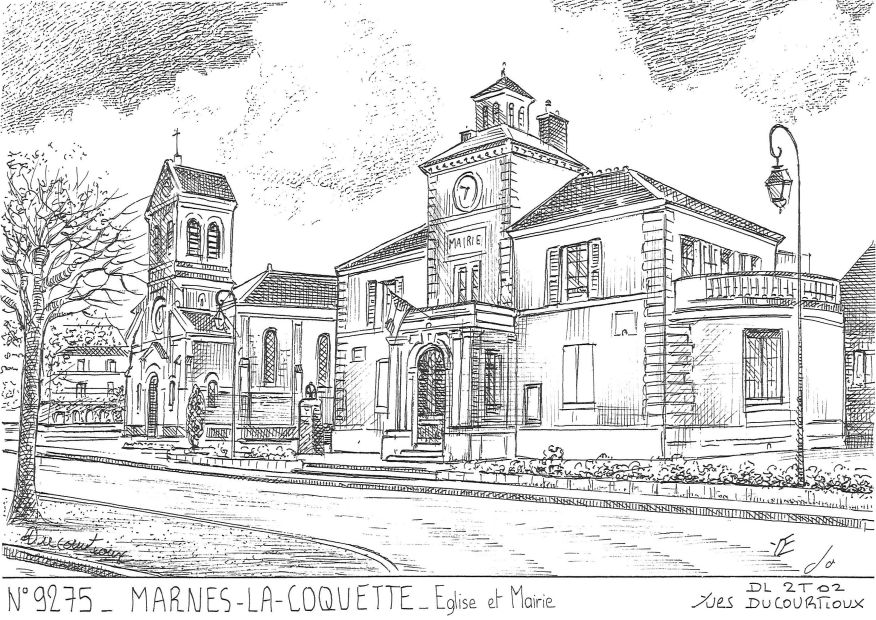 N 92075 - MARNES LA COQUETTE - glise et mairie