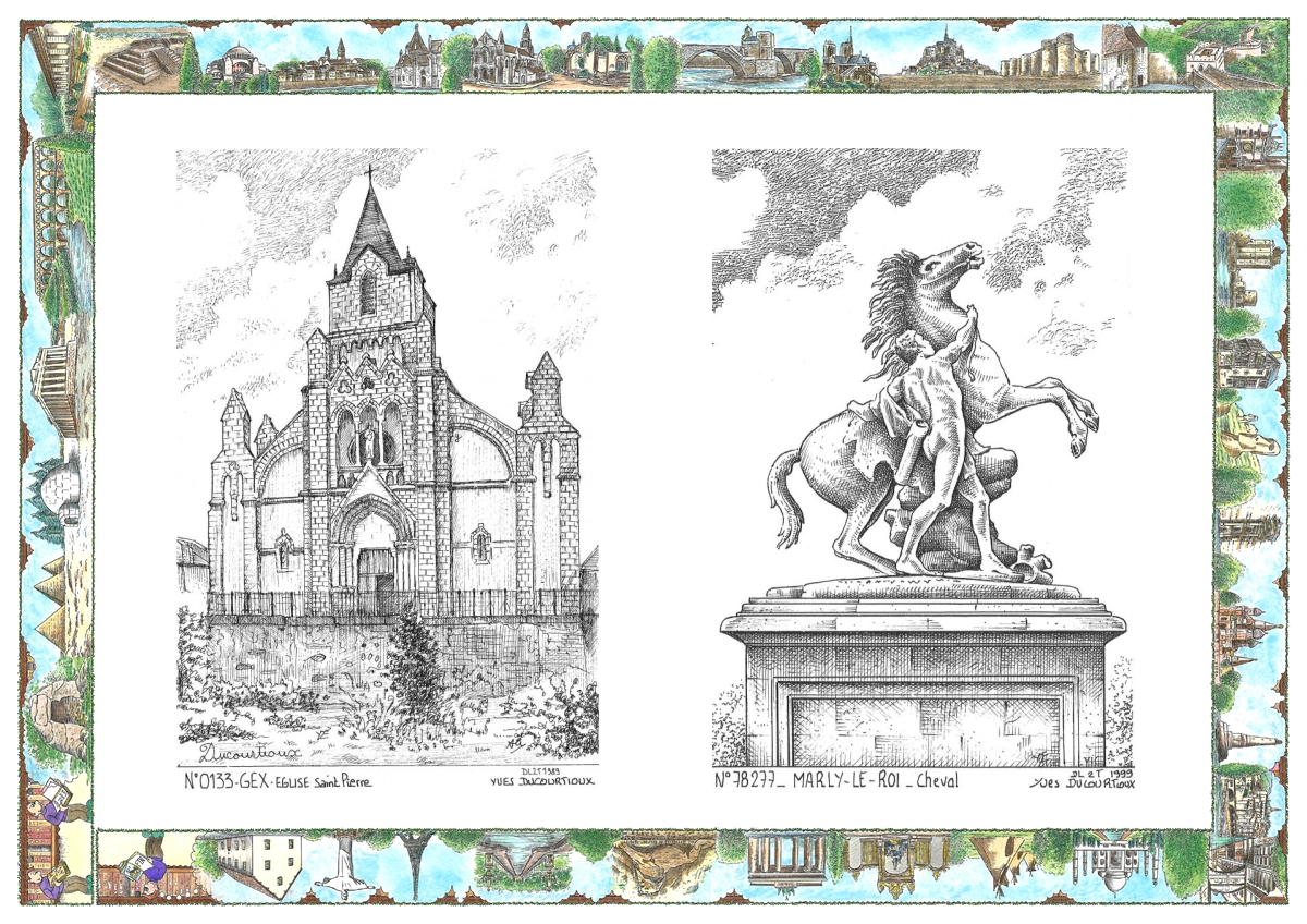 MONOCARTE N 01033-78277 - GEX - �glise st pierre / MARLY LE ROI - cheval