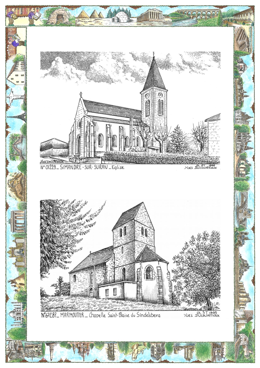 MONOCARTE N 01229-67287 - SIMANDRE SUR SURAN - �glise / MARMOUTIER - chapelle st blaise du sindelsb