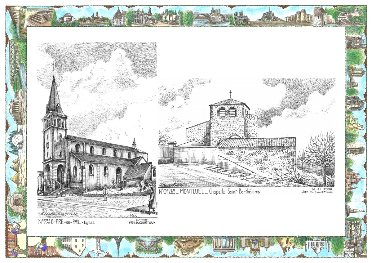 MONOCARTE N 01269-53048 - MONTLUEL - chapelle st barthel�my / PRE EN PAIL - �glise