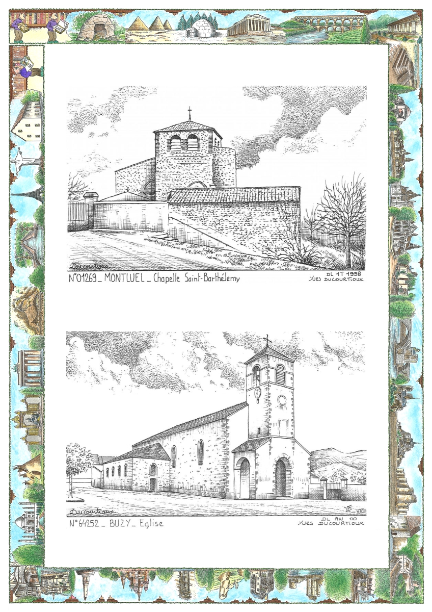 MONOCARTE N 01269-64252 - MONTLUEL - chapelle st barthel�my / BUZY - �glise
