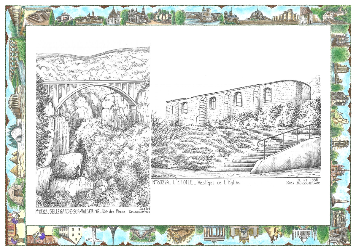 MONOCARTE N 01329-80224 - BELLEGARDE SUR VALSERINE - pont des pierres / L ETOILE - vestiges de l �glise