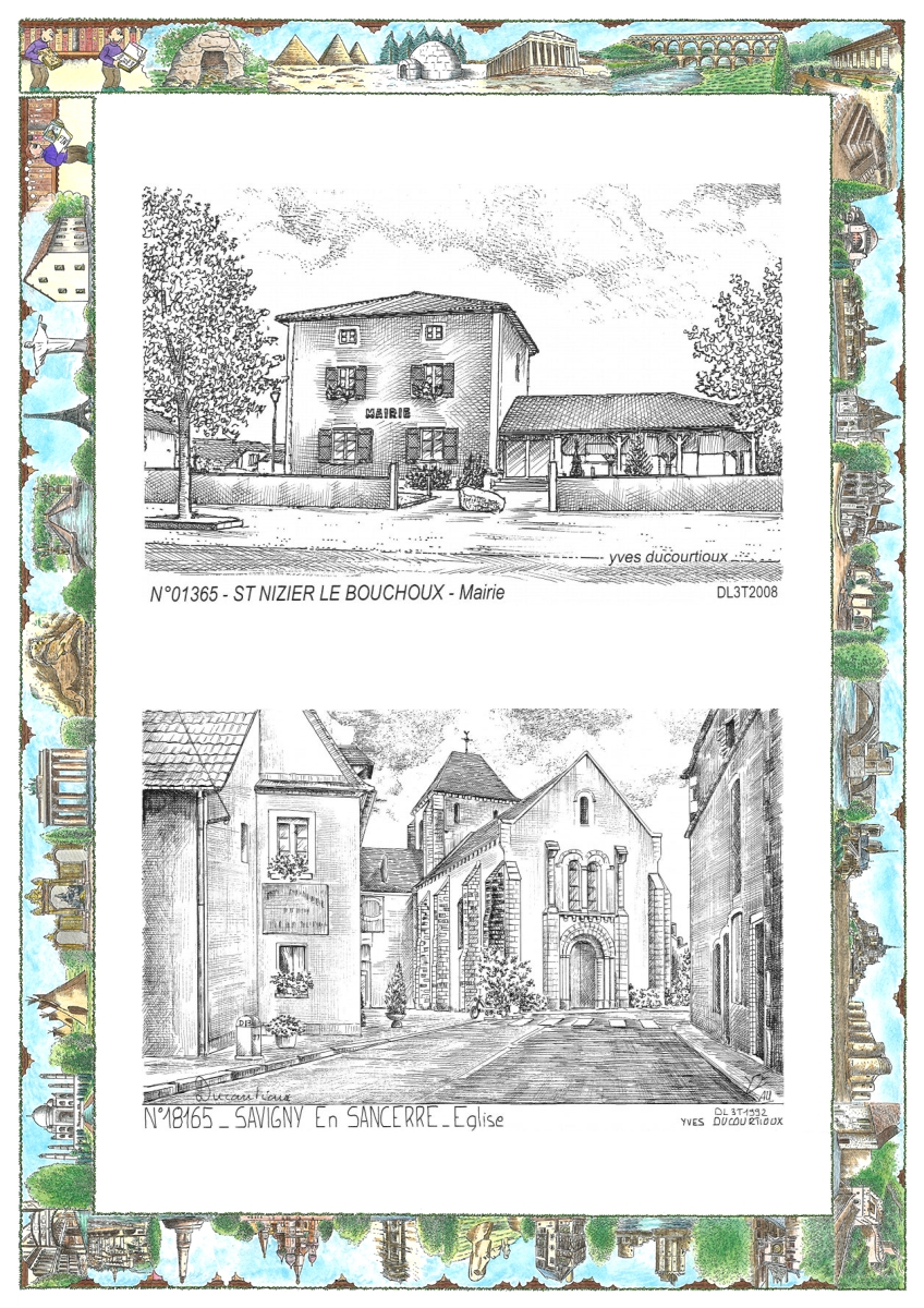 MONOCARTE N 01365-18165 - ST NIZIER LE BOUCHOUX - mairie / SAVIGNY EN SANCERRE - �glise
