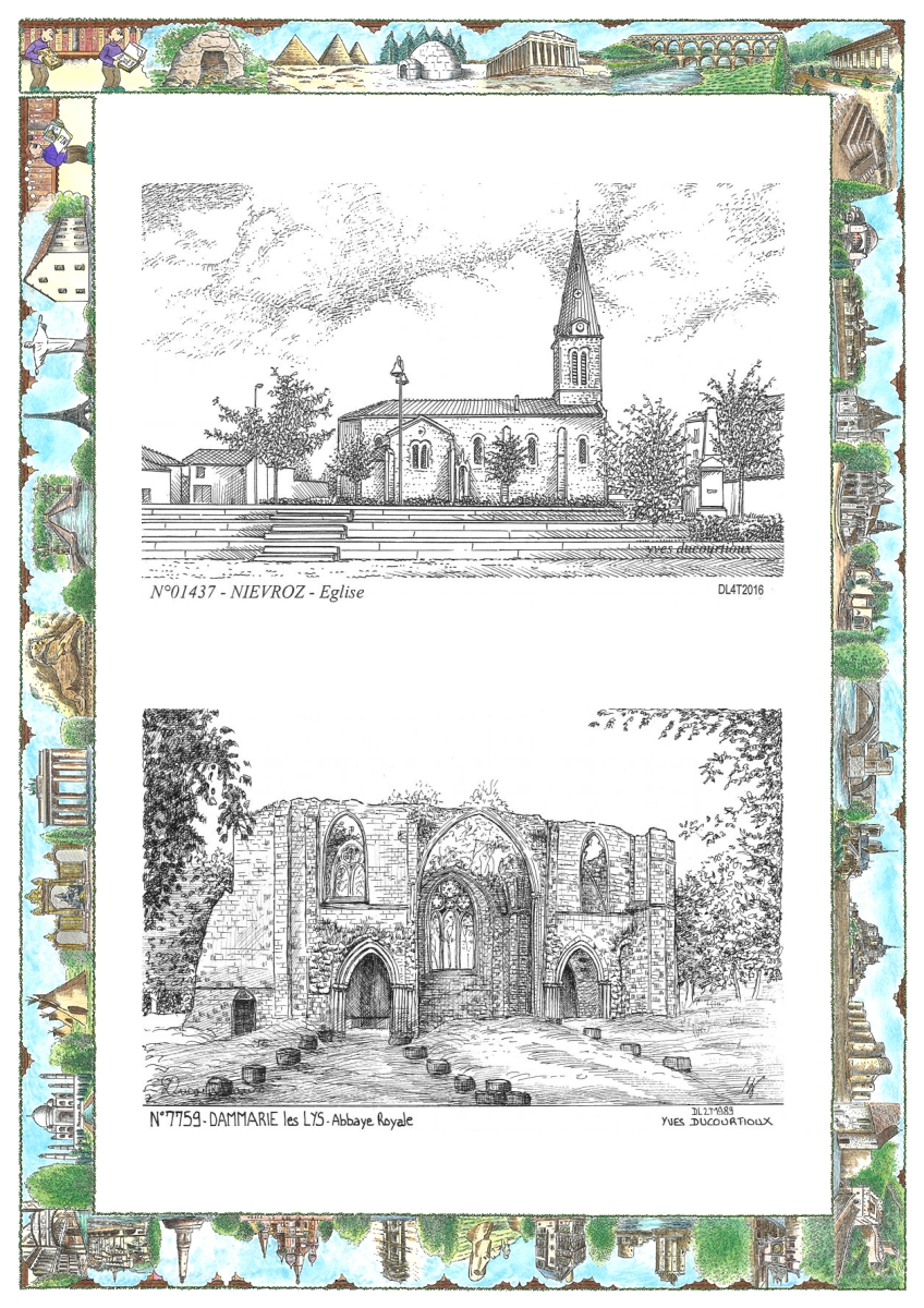 MONOCARTE N 01437-77059 - NIEVROZ - �glise / DAMMARIE LES LYS - abbaye royale