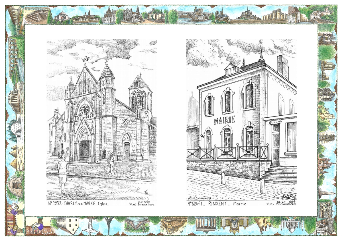 MONOCARTE N 02072-62441 - CHARLY SUR MARNE - �glise / RINXENT - mairie