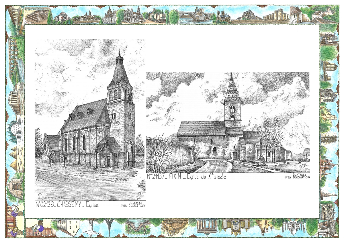 MONOCARTE N 02128-21137 - CHASSEMY - �glise / FIXIN - �glise du X� si�cle