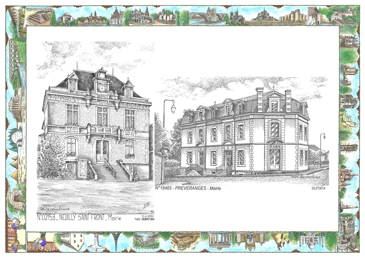 MONOCARTE N 02153-18465 - NEUILLY ST FRONT - mairie / PREVERANGES - mairie