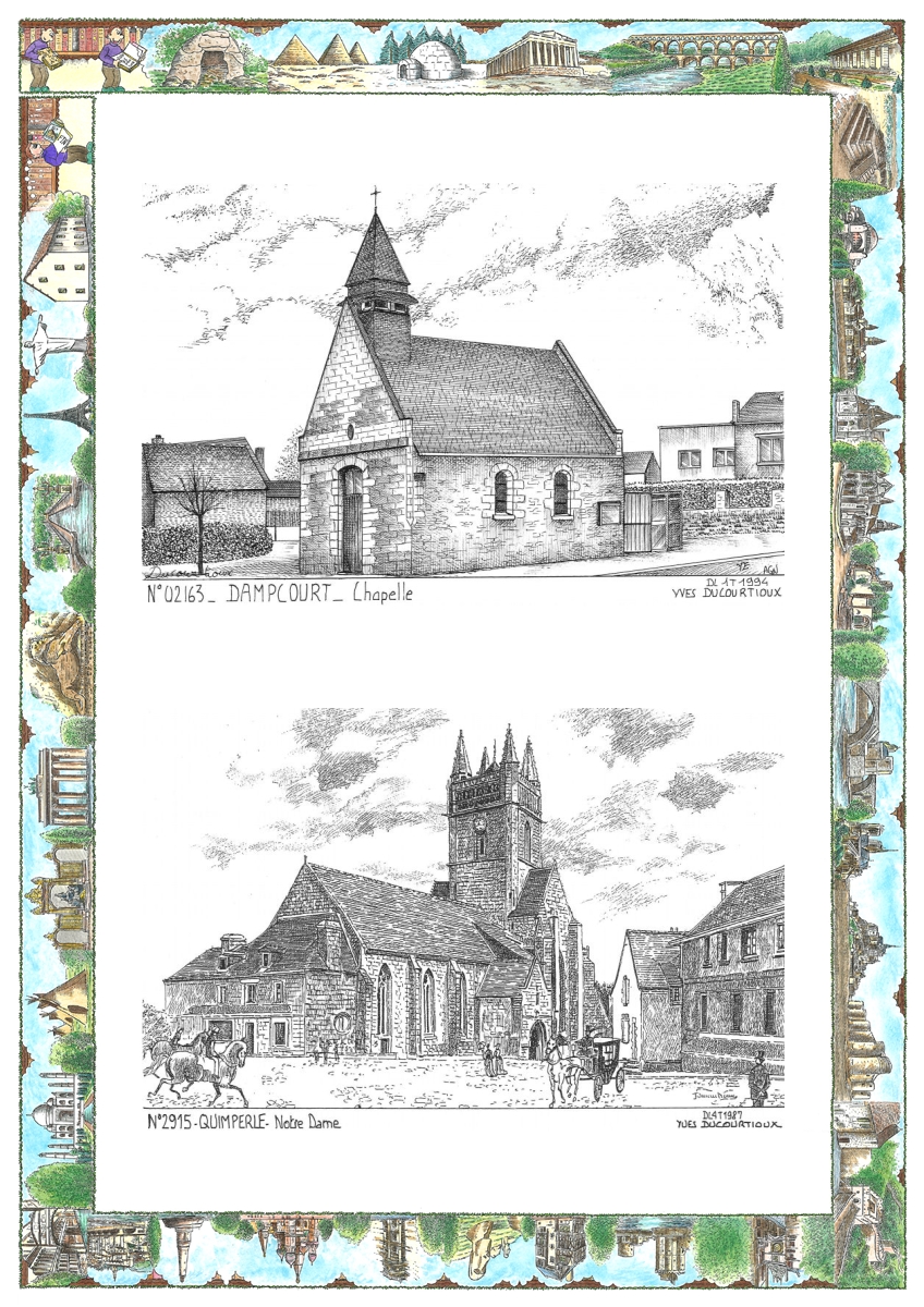 MONOCARTE N 02163-29015 - MAREST DAMPCOURT - chapelle de dampcourt / QUIMPERLE - notre dame