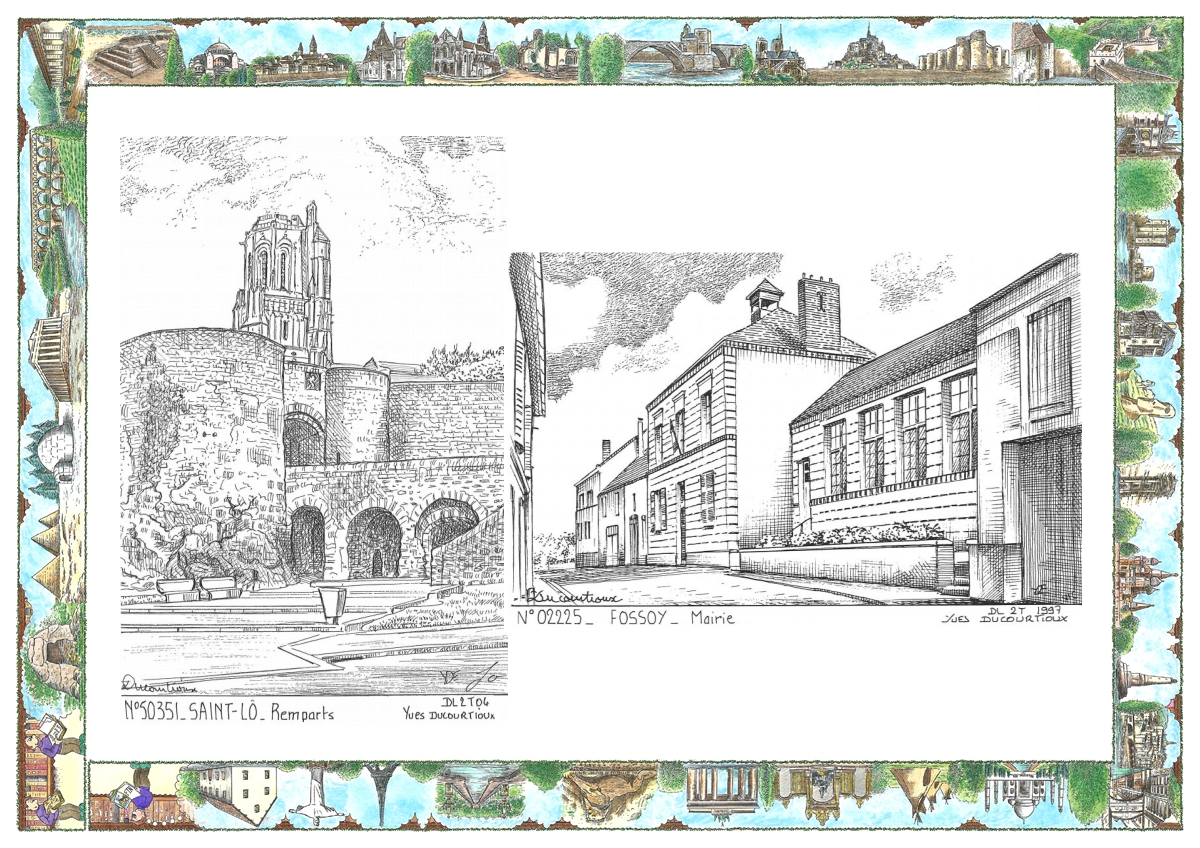 MONOCARTE N 02225-50351 - FOSSOY - mairie / ST LO - remparts
