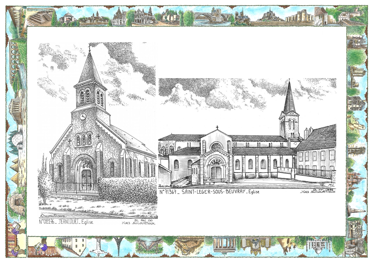 MONOCARTE N 02276-71367 - JEANCOURT - �glise / ST LEGER SOUS BEUVRAY - �glise